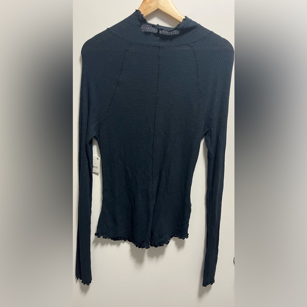 NWT Free People Intimately Light Weight Thermal Black Women’s Size Large - Picture 7 of 9